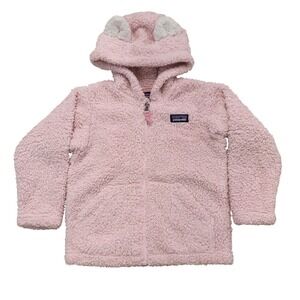 Patagonia Baby Furry Friends Hoody 3T Pink Bear Ears Fleece Jacket
